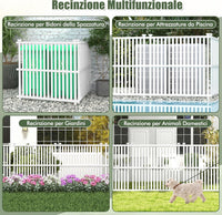Recinzione Schermo da Giardino in PVC Resistente, 2 Pannelli Recinzione 114 x 113 cm Decorativo per Esterno, Recinto Bordatura Copribidone per Giardino, Bianco