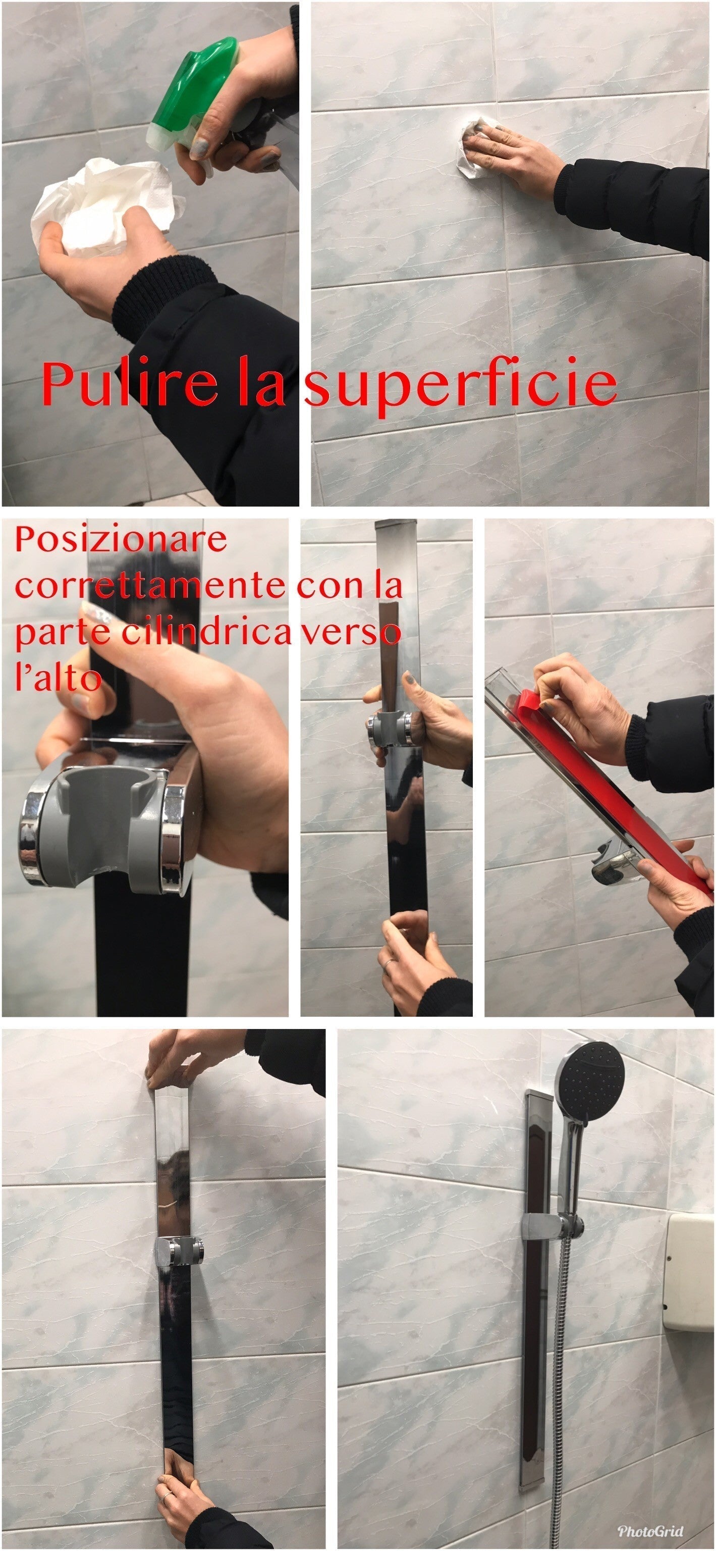 Saliscendi Ad Incollo , No Fori Con  Doccetta E Flessibile