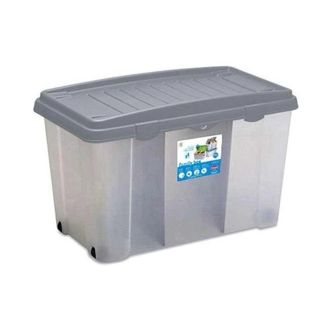 Stefanplast 13401 Family Box Contenitore Multiuso con 4 Ruote e Divisori Interni Estraibili colore Silver
