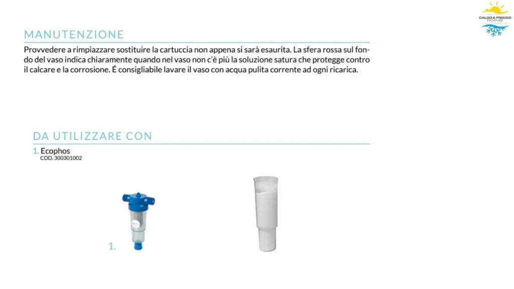 Cartuccia ricambio polifosfati Ecocart Manta Ecologica - Ricarica