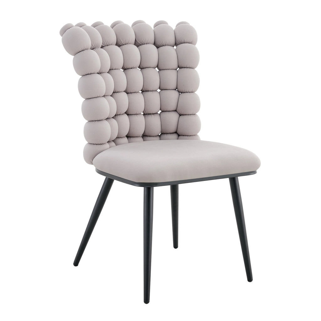 Sedia da pranzo in velluto con schienale 3D e gambe in metallo nero grigio chiaro