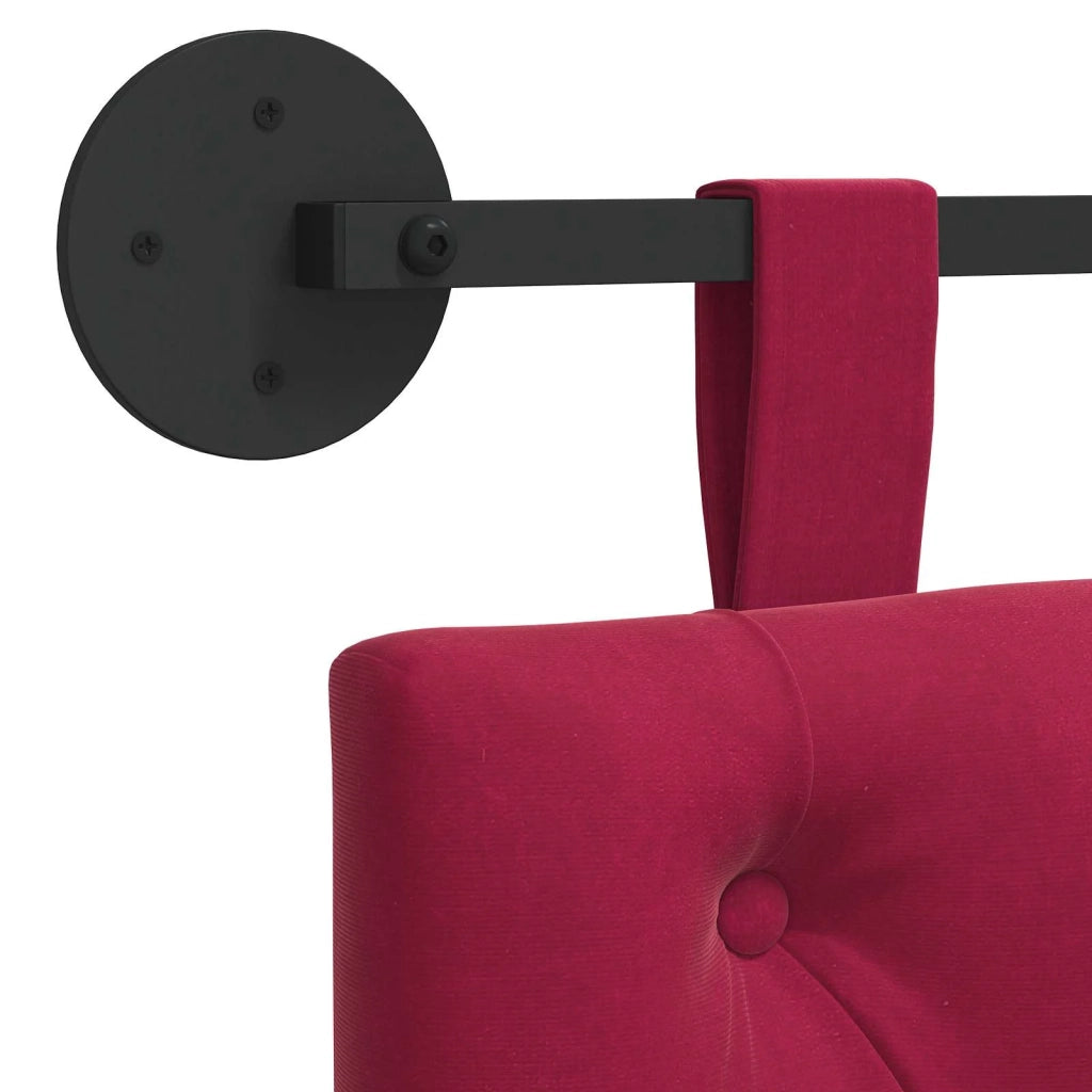 Testiera | Testata sospesa Con luce LED Rosso Vino Velluto