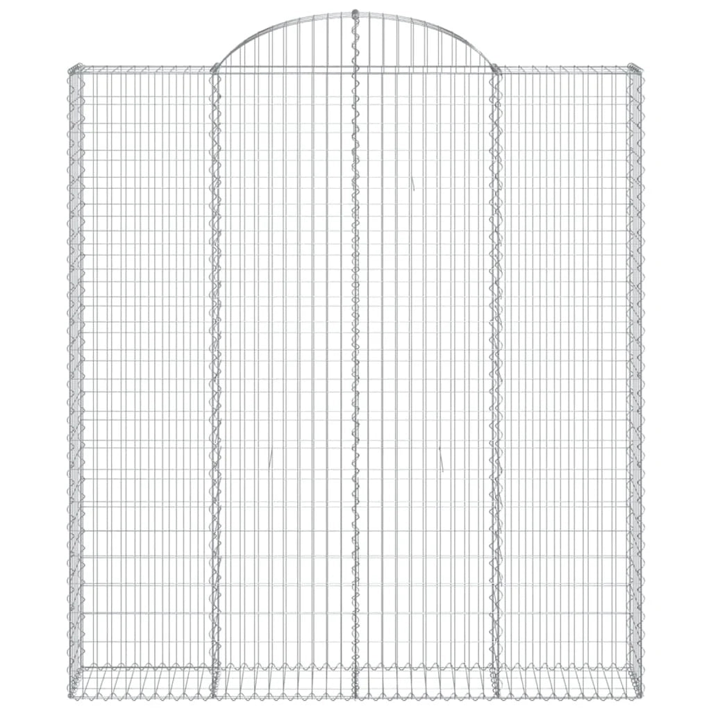 Set di 4 gabbioni ad arco per recinzione gabbia o muro di contenimento 200 x 30 x 220/240 cm ferro zincato argento 02_0041429