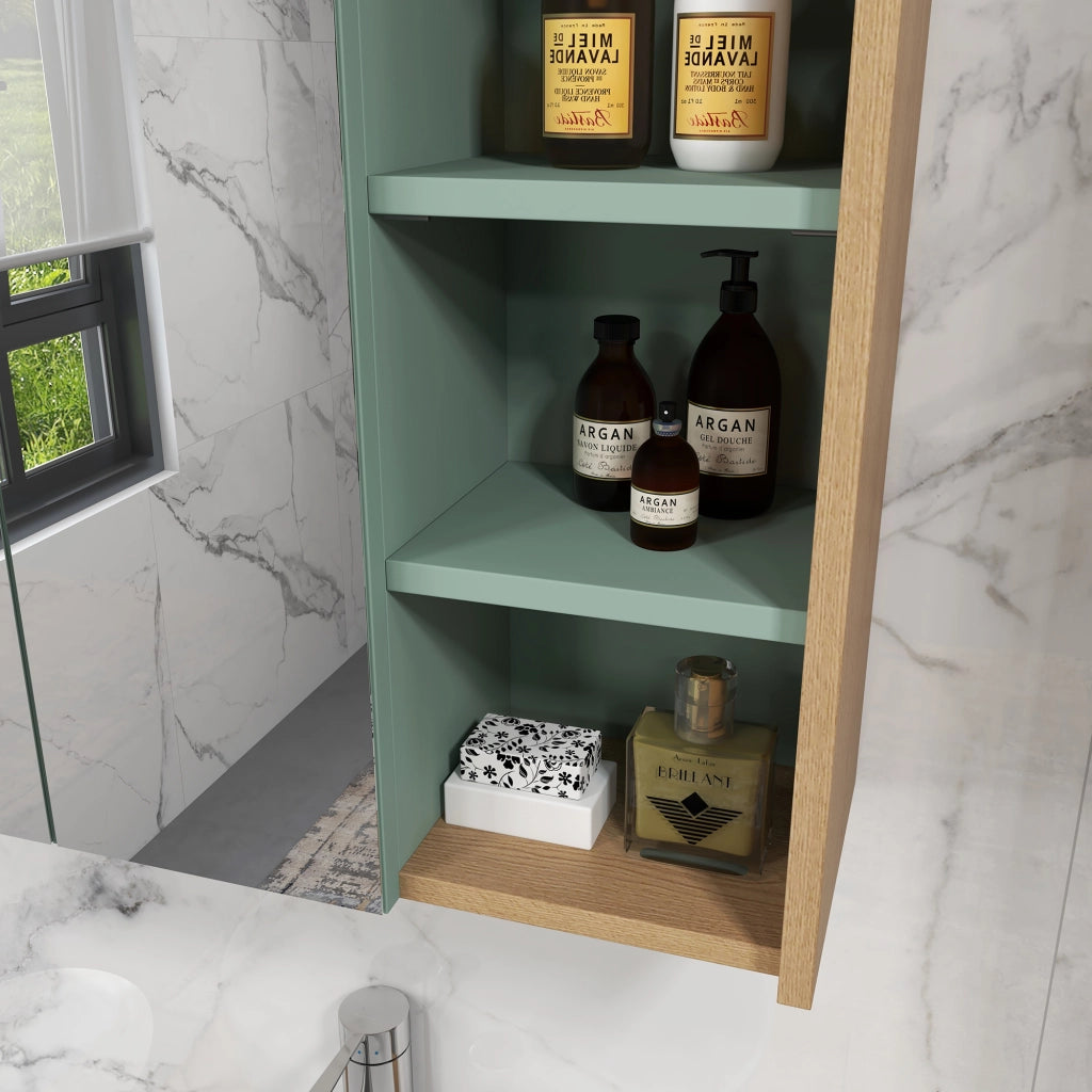 Mobile bagno con ante e cassetti ¨C Zephmum ¨C Verde, legno, 60x30x30