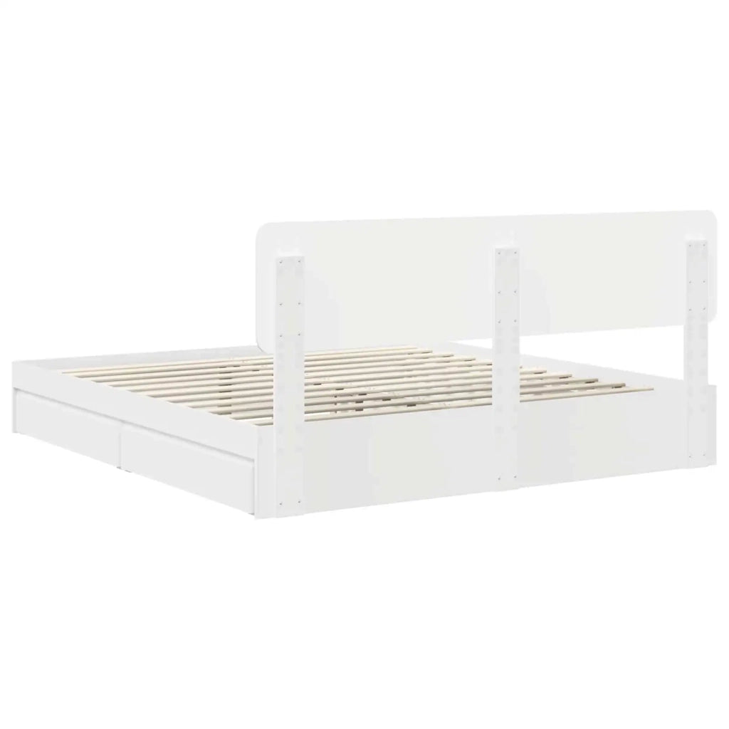 Letto con Contenitore Bianco 180 x 200 cm Legno multistrato 3412248