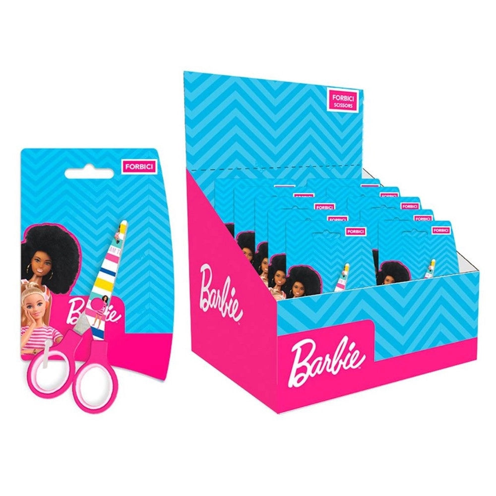 Trade Shop - Set 24pz Forbici Scuola Decoro Barbie Per Scuola Tempo Libero Cancelleria Bambine 961488 -