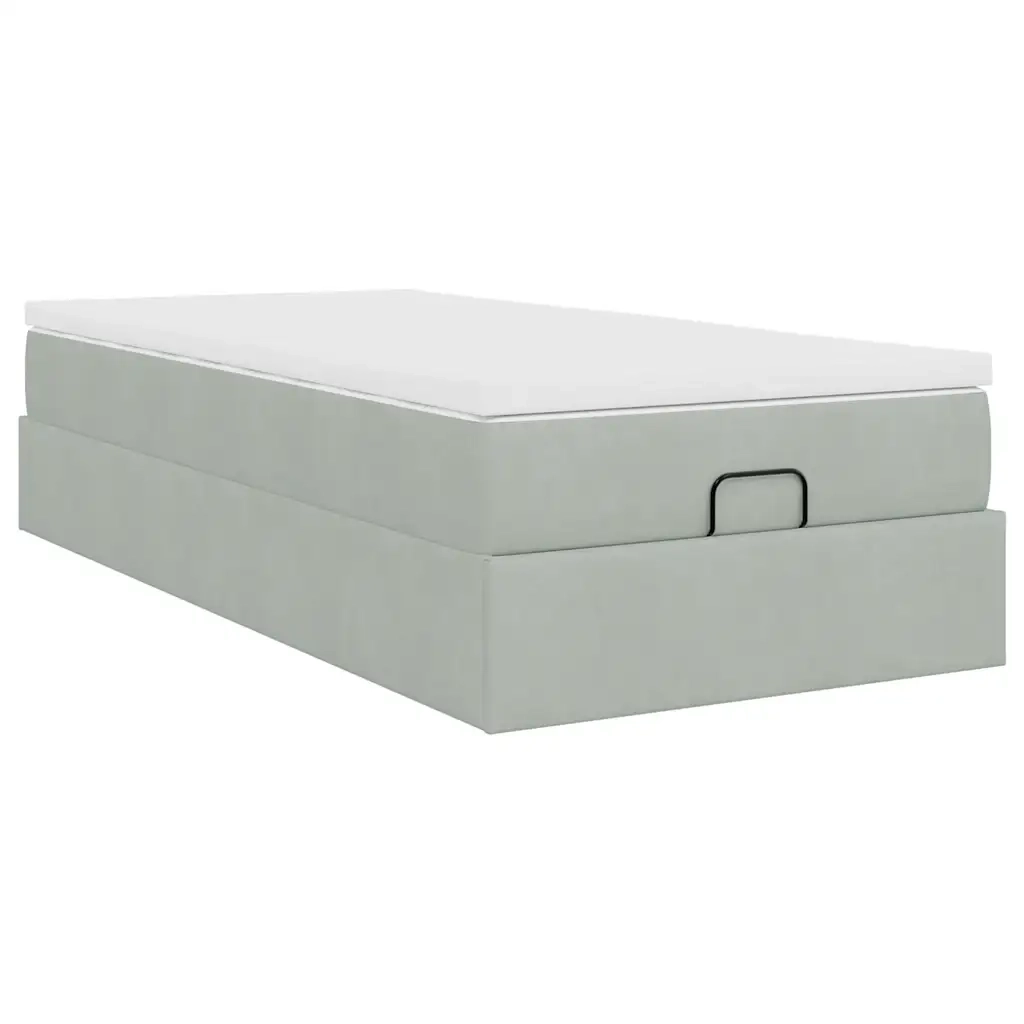 vidaXL Struttura Letto Pouf con Materasso 90x200 cm in Velluto