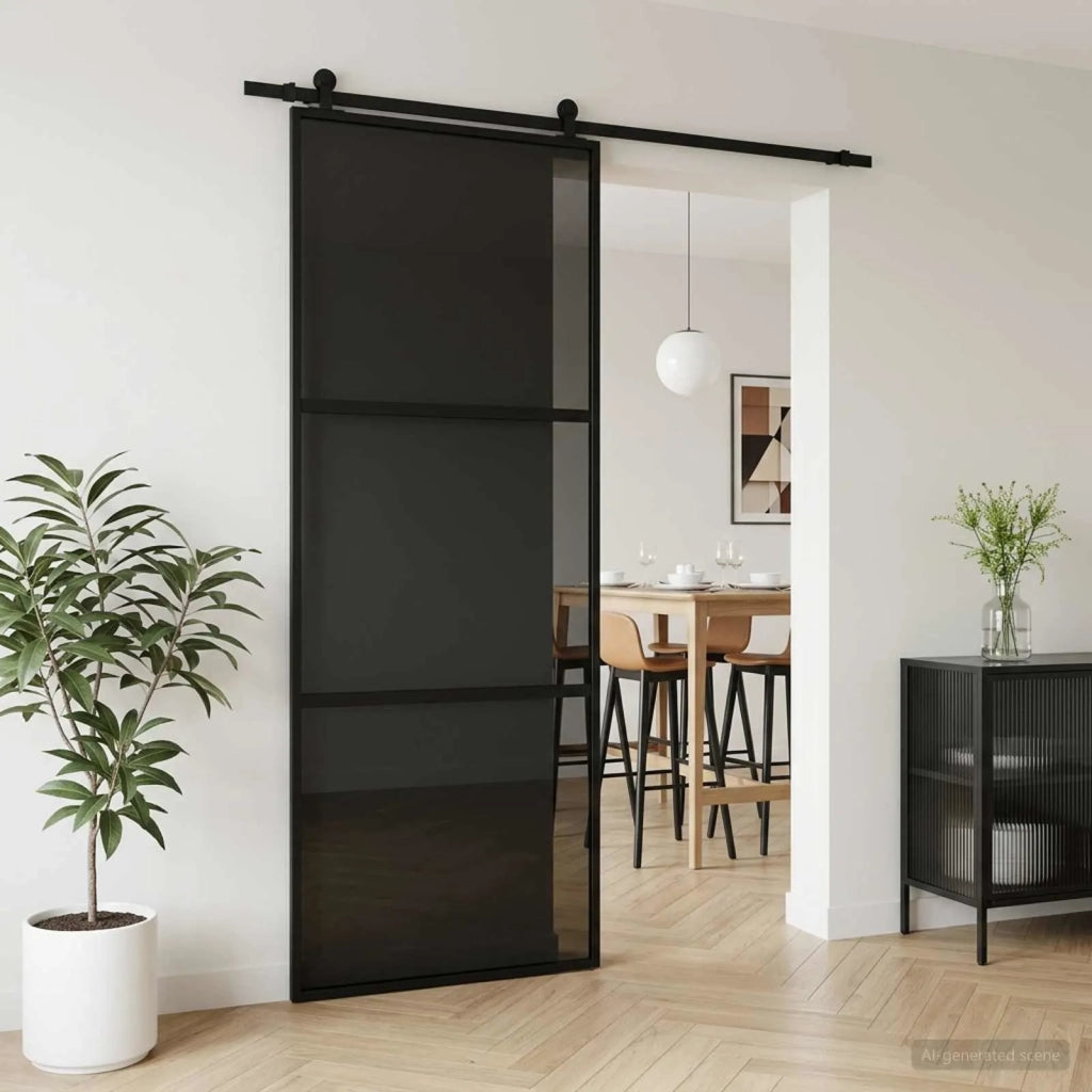 Porta scorrevole 76 x 205 cm Vetro Temperato e Alluminio 42054108