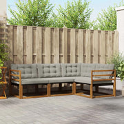 Set di divani da esterno 4 pcs Grigio Naturale e Chiaro