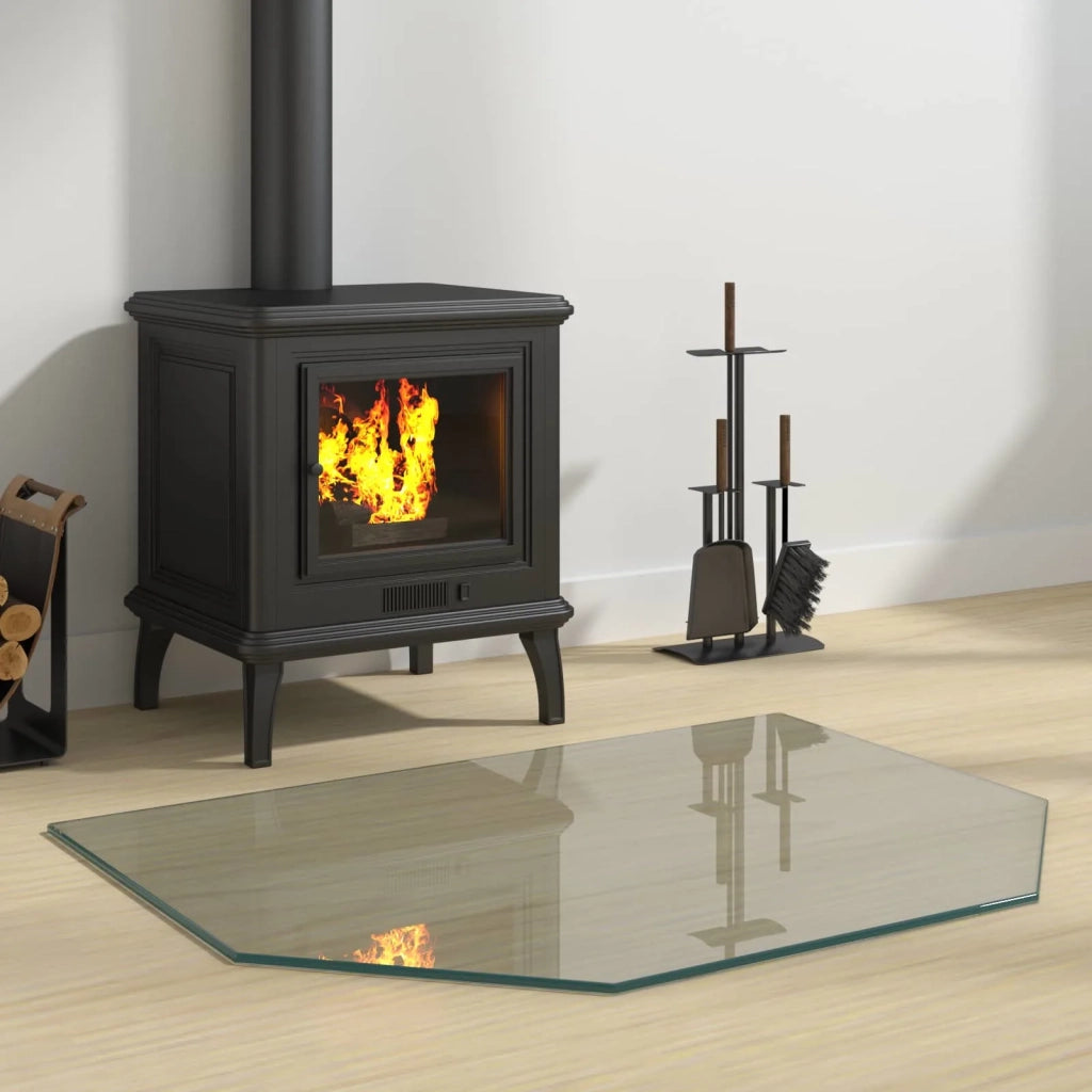 Piastra in vetro per camino Trasparente 80 x 60 cm Vetro 353869