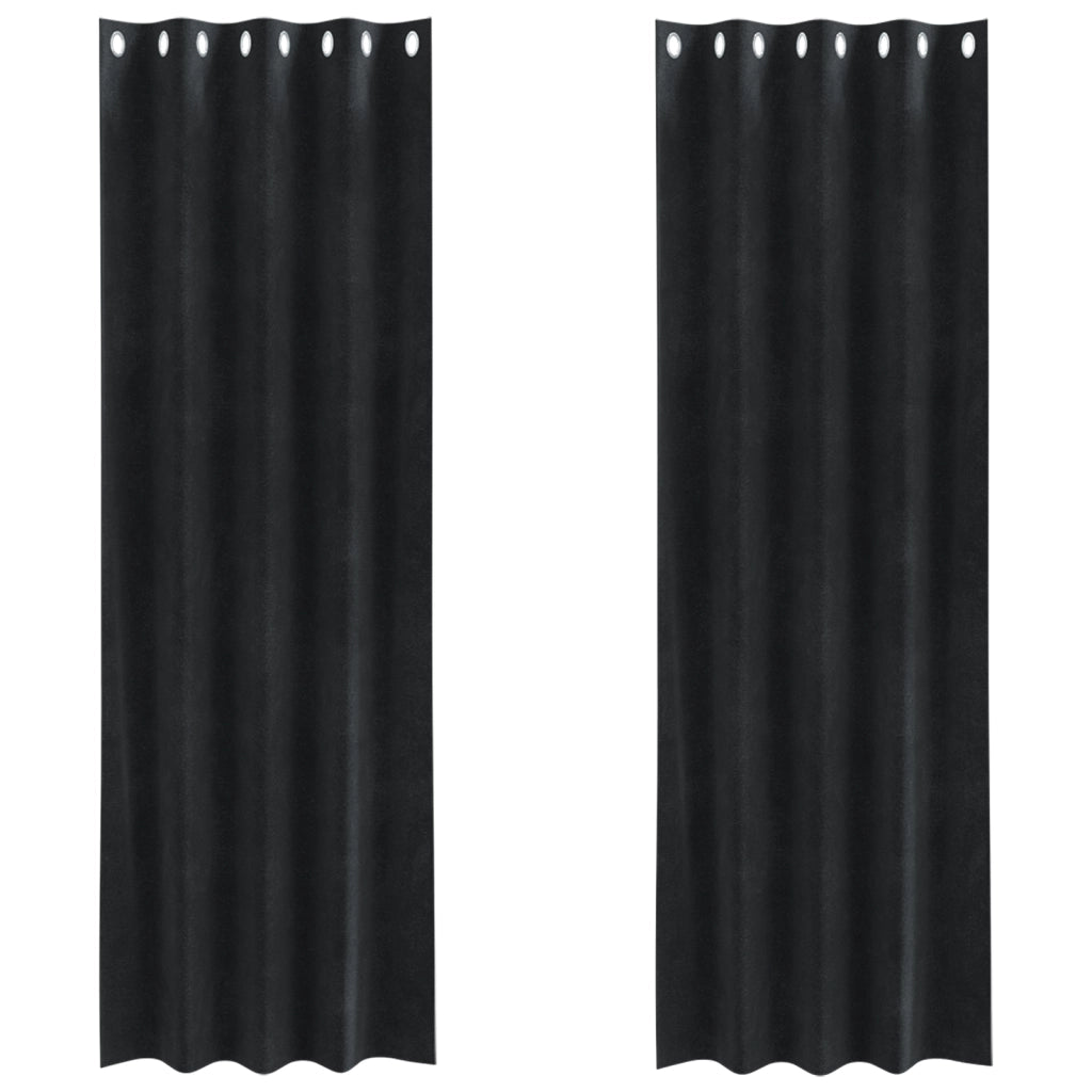 Tende Blackout  con occhielli 2 pezzi in velluto nero