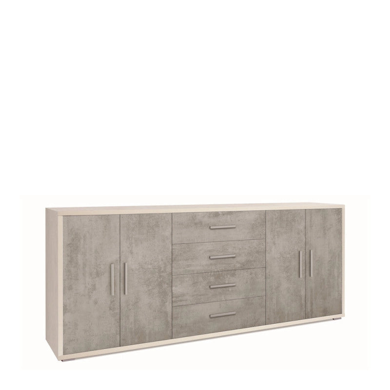 Mobile 4 Ante 4 Cassetti Kit Ossido Bianco cm 203x41x84h - Sarmog