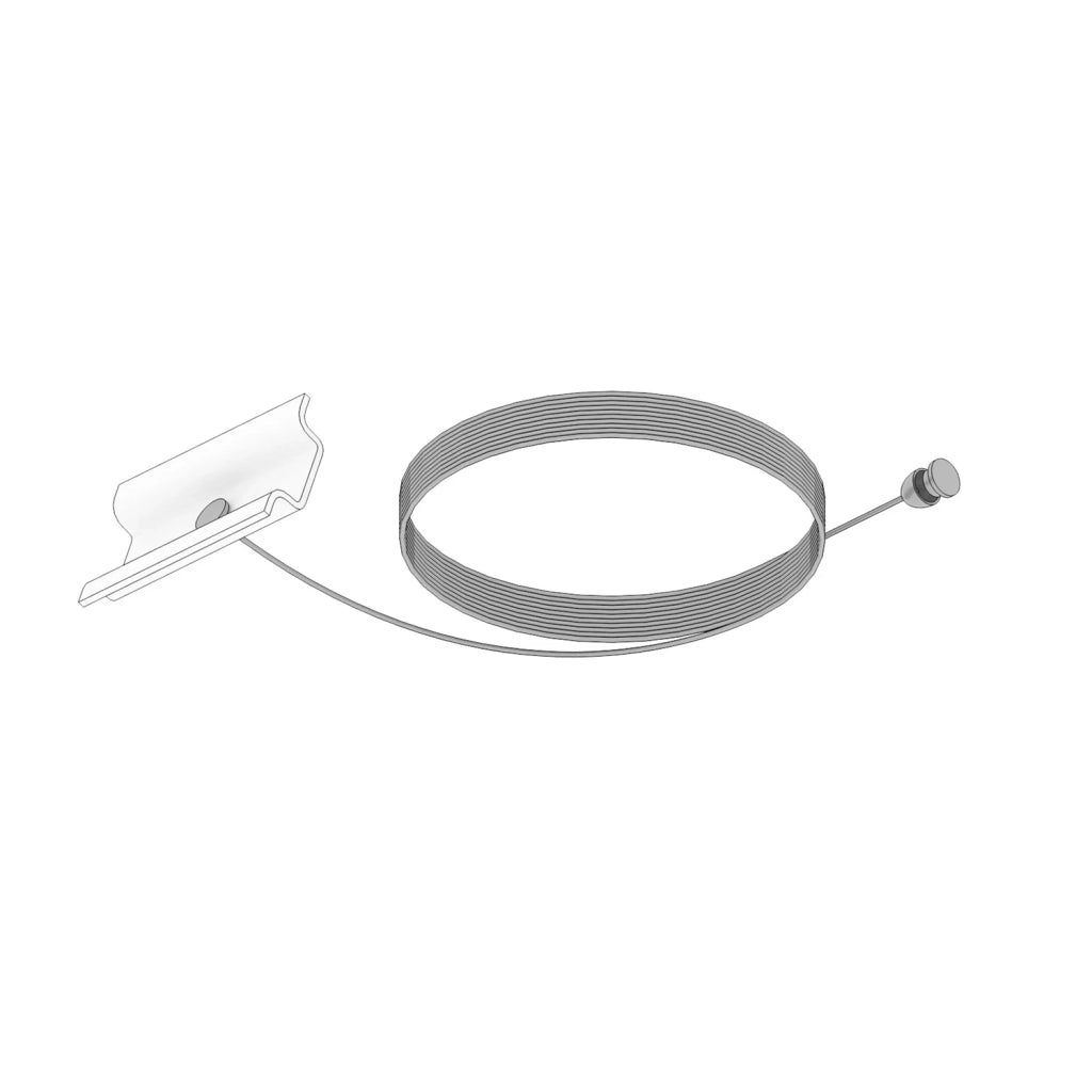Cavo Acciaio Sospensione 200Cm Con Staffa Binario Bianco