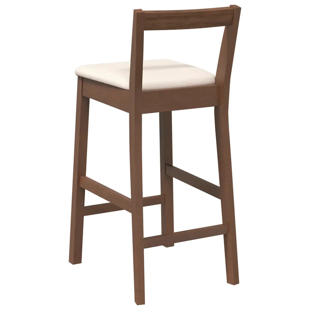 Sgabelli da Bar con Cuscini 2pz Marrone Legno Massello di Hevea 4102584