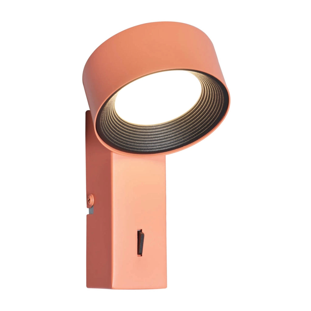 Applique moderna arancione tonda con interruttore LED 1,8W Italux