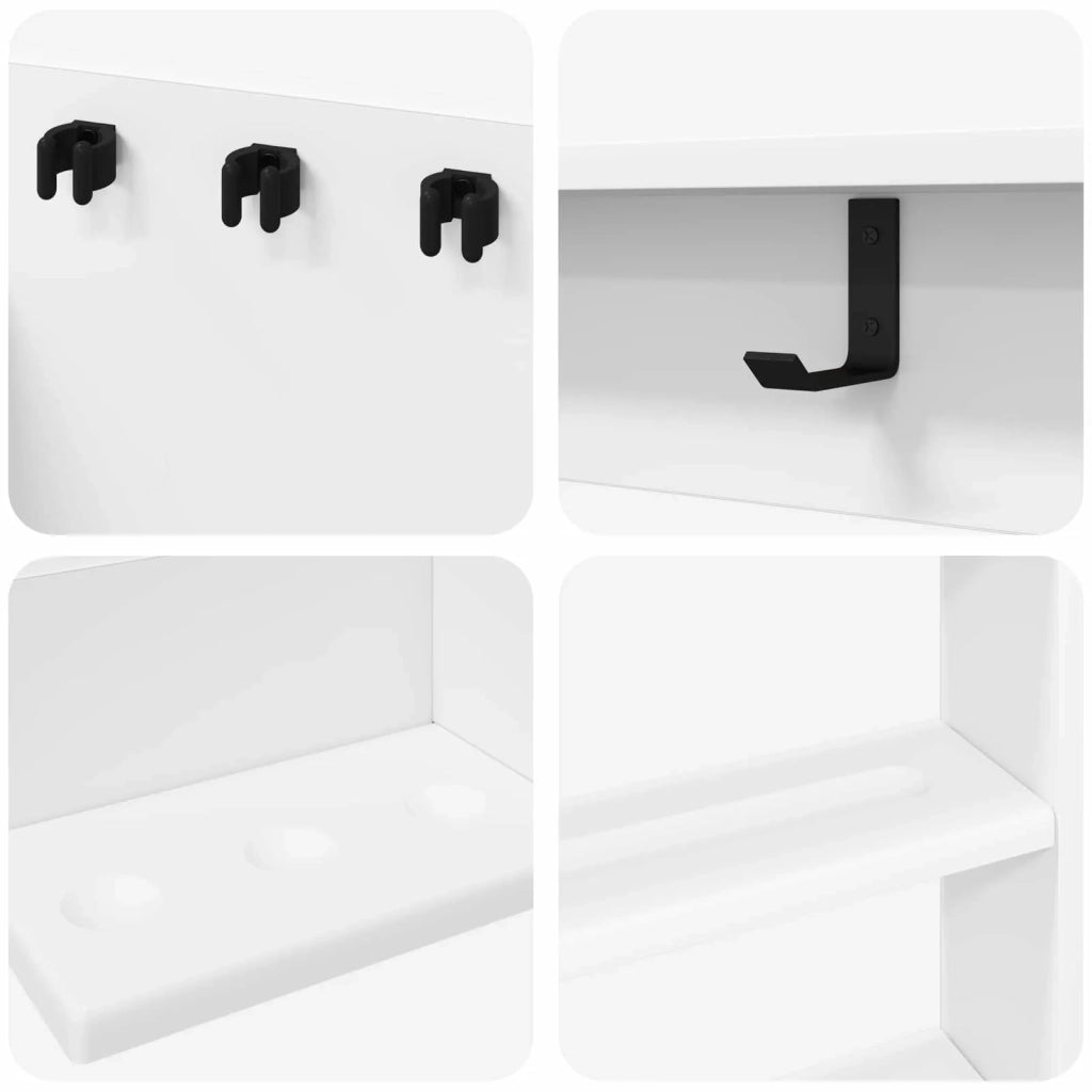 Supporto per stecche da biliardo Legno ingegnerizzato Bianco 3429716