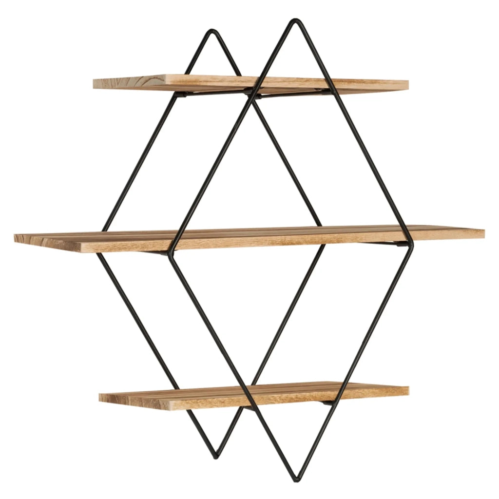 IDMarket - Scaffale a parete in metallo LILY a 3 livelli dal design industriale