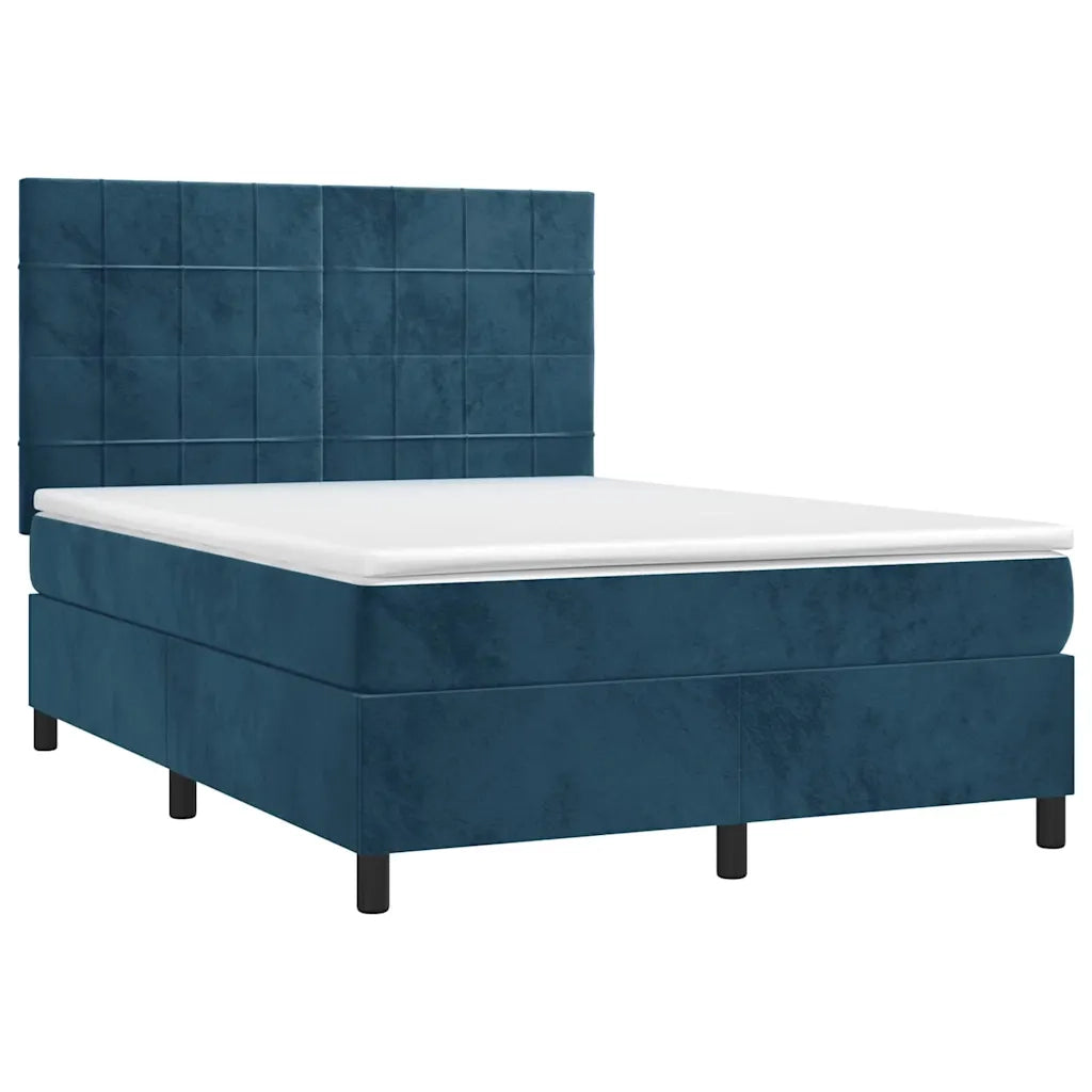 Letto a Molle con Materasso e LED Blu Scuro 140x190 cmcod mxl 99080