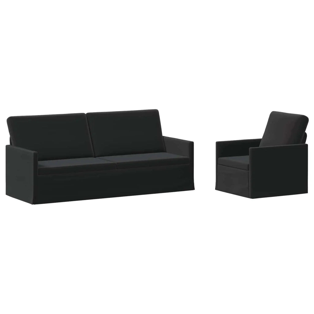 Set di divani 2 pcs Nero Velluto (V) 3433222