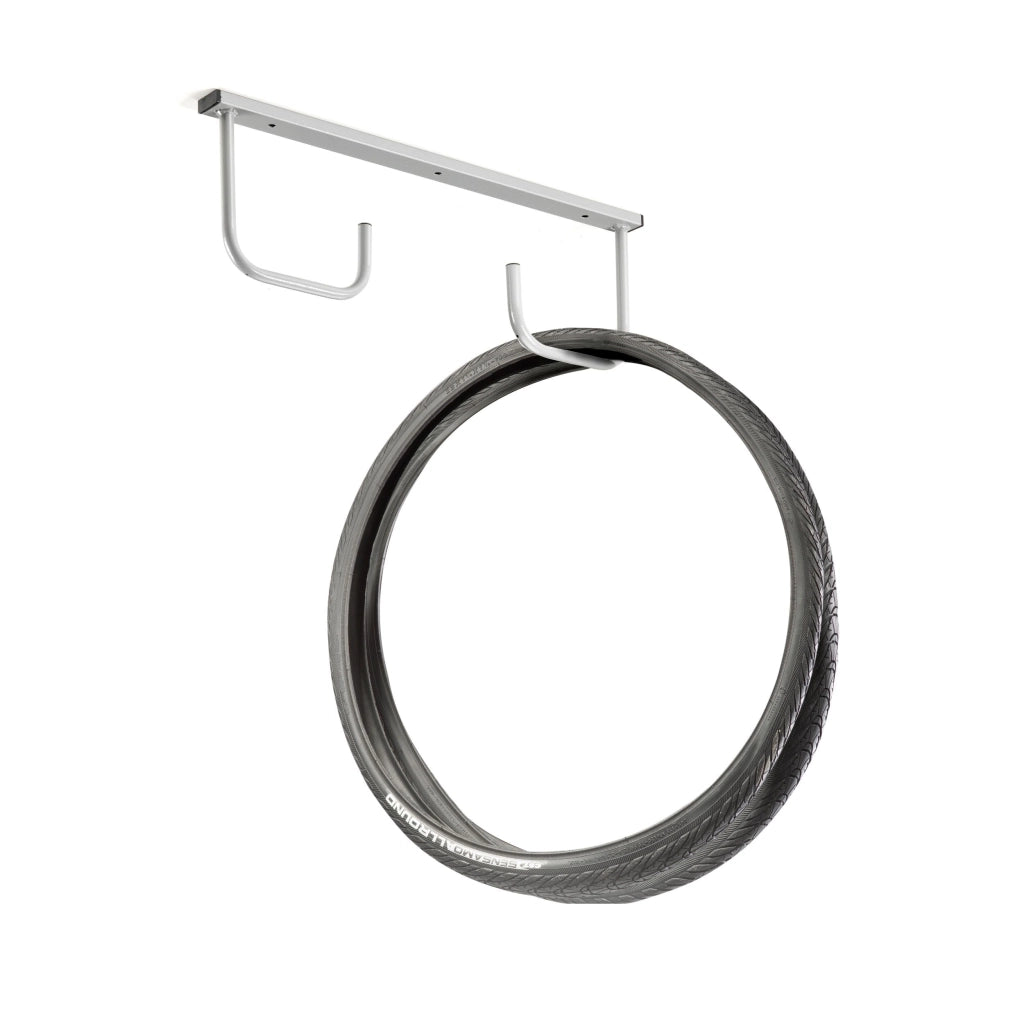 Andrys Espositore Porta Copertoni Bici a Soffitto - 2 Posti Verniciato Grigio