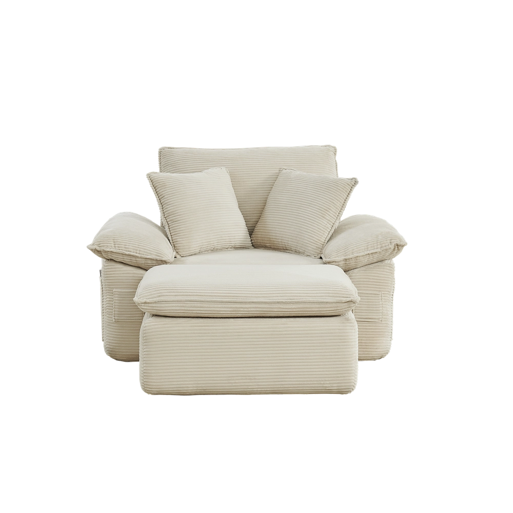 Divano Modulare con Funzione Letto ¨C Xylo ¨C Tessuto Morbido, Pouf, Contenitore