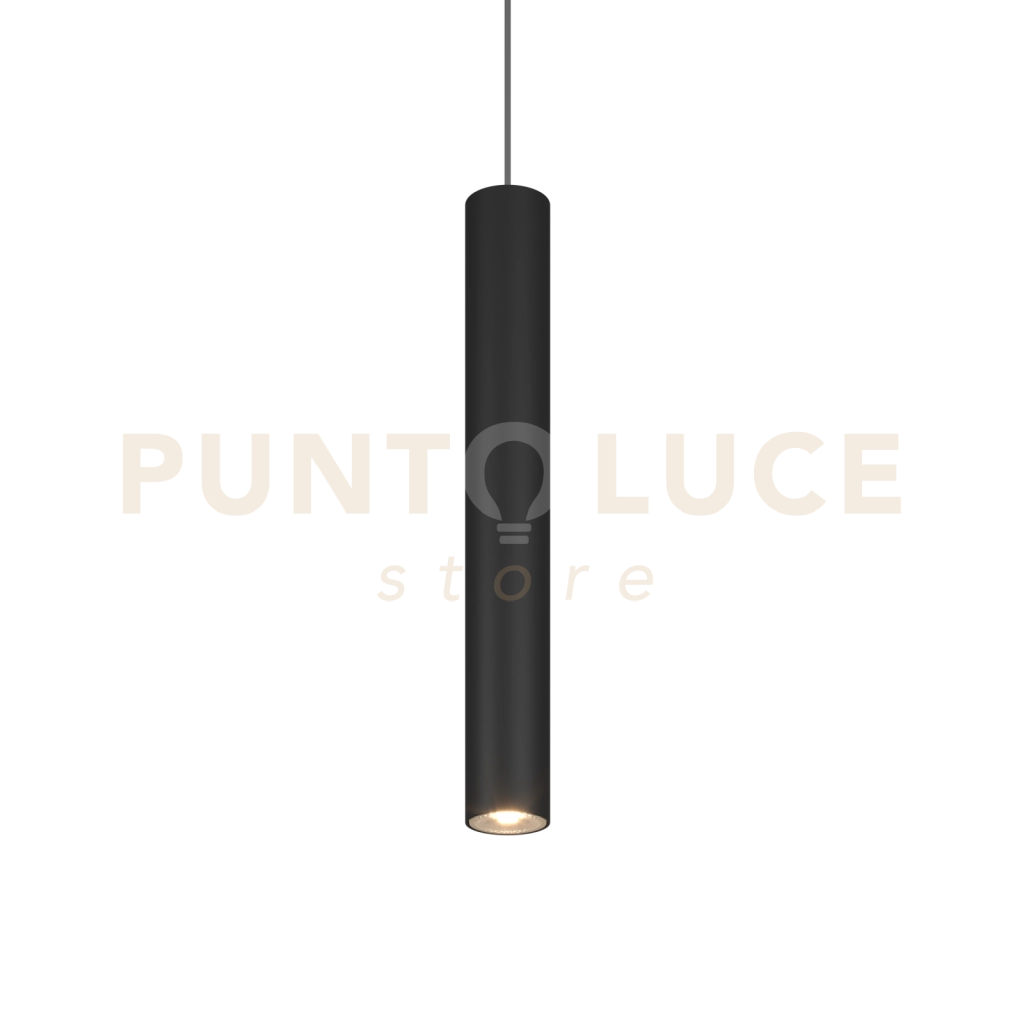 1203 SOSPENSIONE TONDA 1 LUCE ATTACCO GU10 COLORE NERO CON CAVO CM 250 ROSONE DA ACQUISTARE SEPARATAMENTE