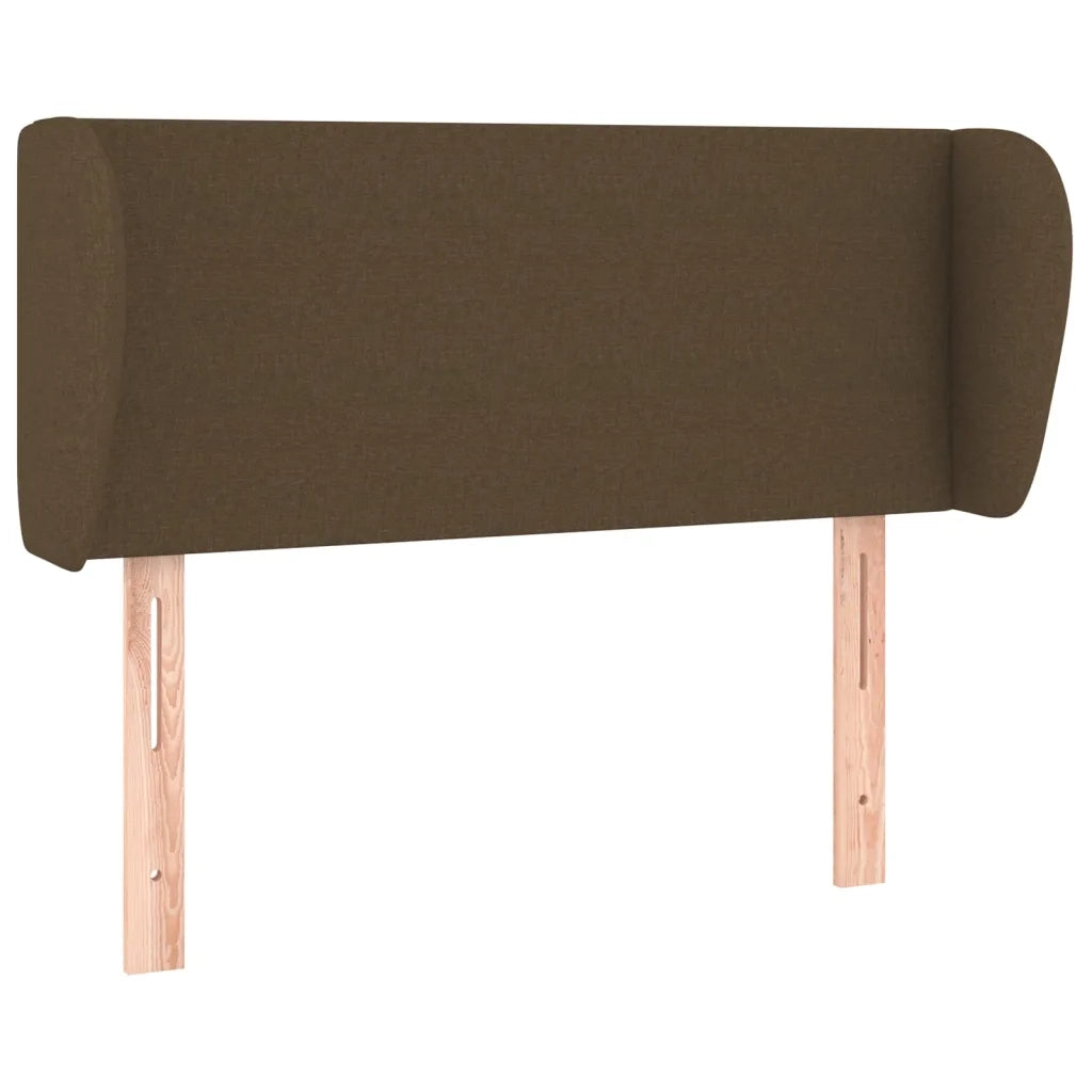 Testiera ad Orecchio-Testata con Orecchie Marrone Scuro 103x23x78/88 cm in Tessuto 786098