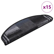 Tappetini Autoadesivi per Scale 15 pz Nero e Grigio 65x21x4 cm 322412