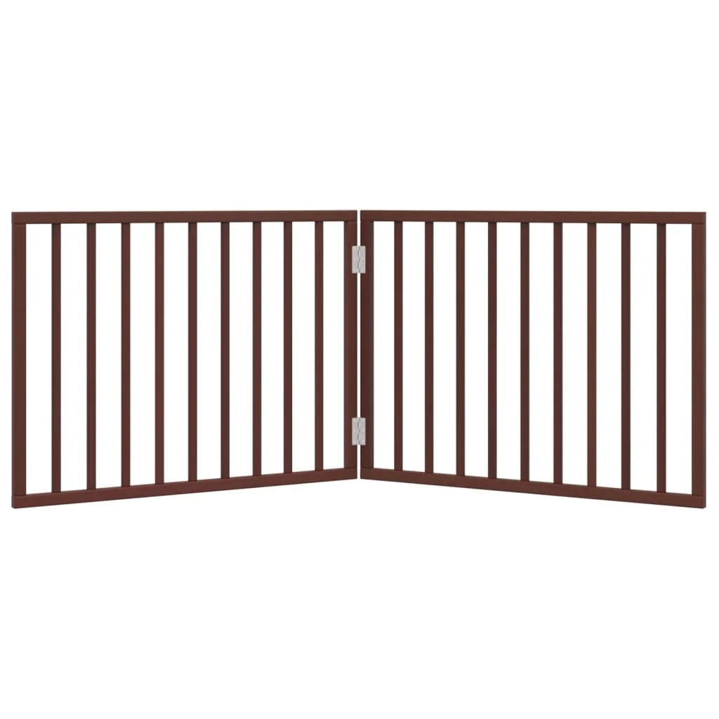 Cancelletto di sicurezza pieghevole per cani a 2 pannelli 160 cm legno di pioppo marrone 02_0023036