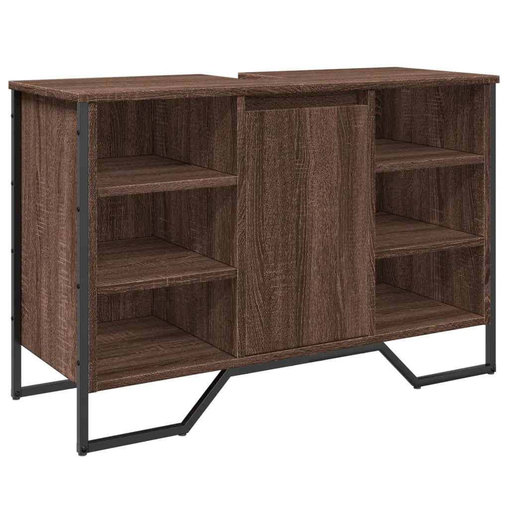 Mobile Lavabo | Armadio Lavabo Bagno Rovere Marrone 91x35x60cm in Truciolato