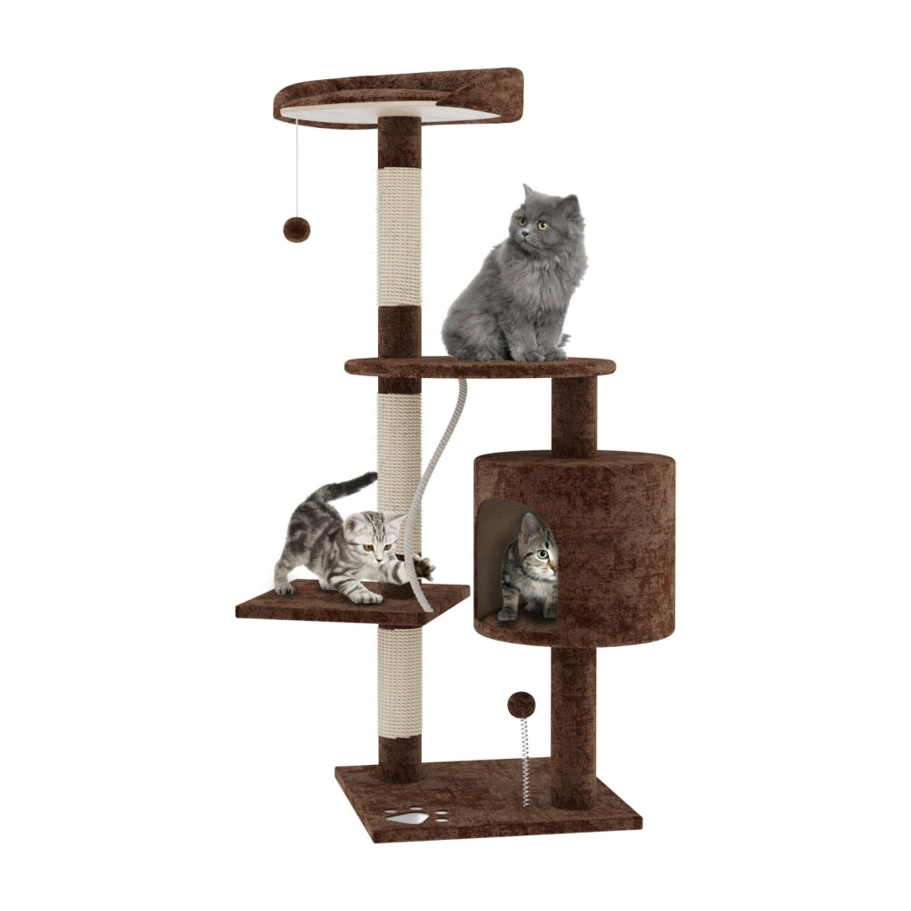 Albero per Gatto con Graffiatoio Cuccia Giocattolo Gatti Parco Giochi Tiragraffi in Sisal Naturale