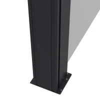 Tenda Laterale Retrattile 400x180 cm con Maniglia, in Metallo, Alluminio e Poliestere, Grigio Chiaro