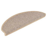 Tappeti Adesivi Scale Aspetto Sisal 15pz 65x21x4cm Beige Chiaro 326880