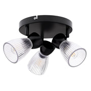 Plafoniera Milagro Best nera 3 vetri E14 40W Ø20cm