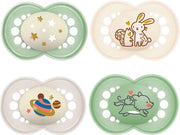 Spazzola per pelli morbide in silicone 16+ Mix - Giorno e Notte - Set da 4 - Incluso 2 Scatole di trasporto sterilizzate