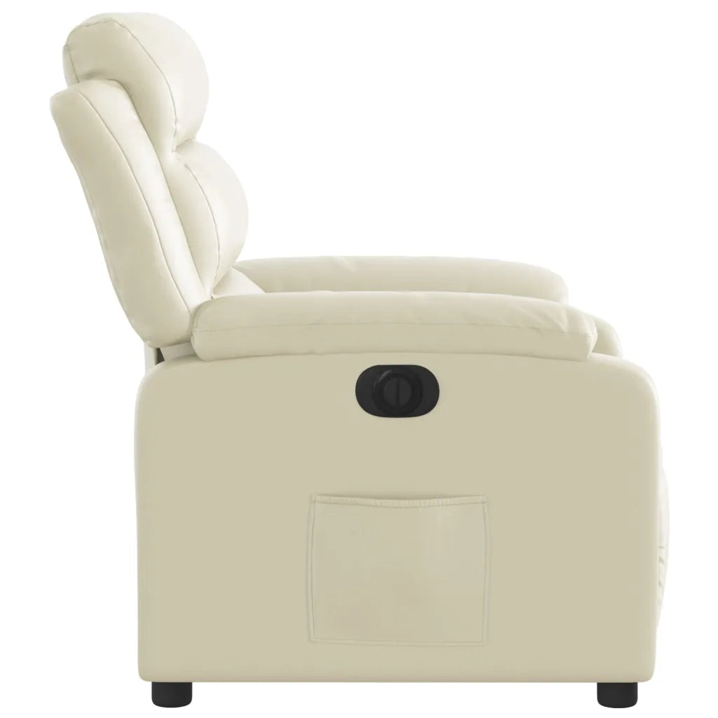 Divano Sedia-Poltrona Reclinabile Elettrica Crema in Similpelle 986991