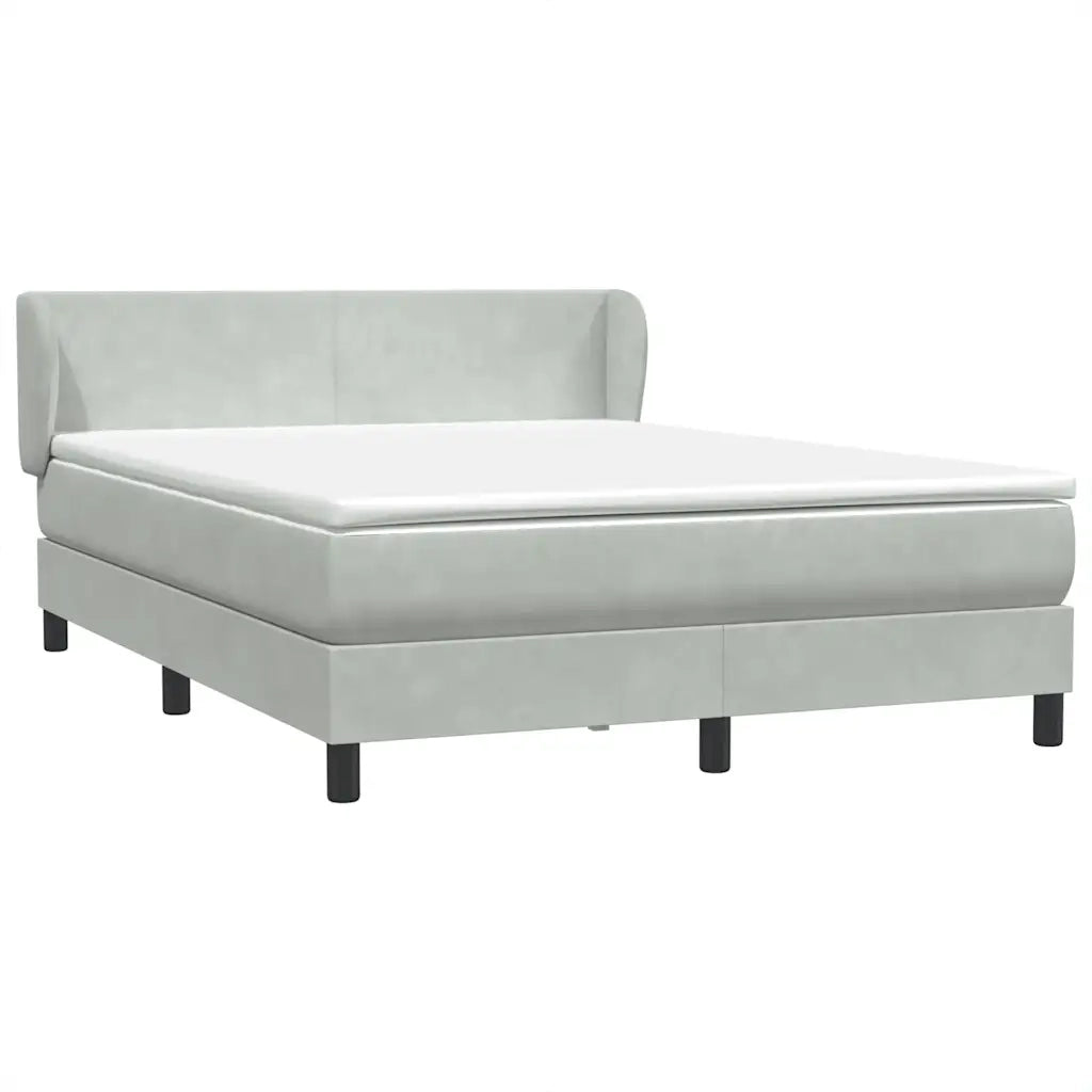 vidaXL Giroletto a Molle con Materasso Grigio Chiaro 160x210cm Velluto