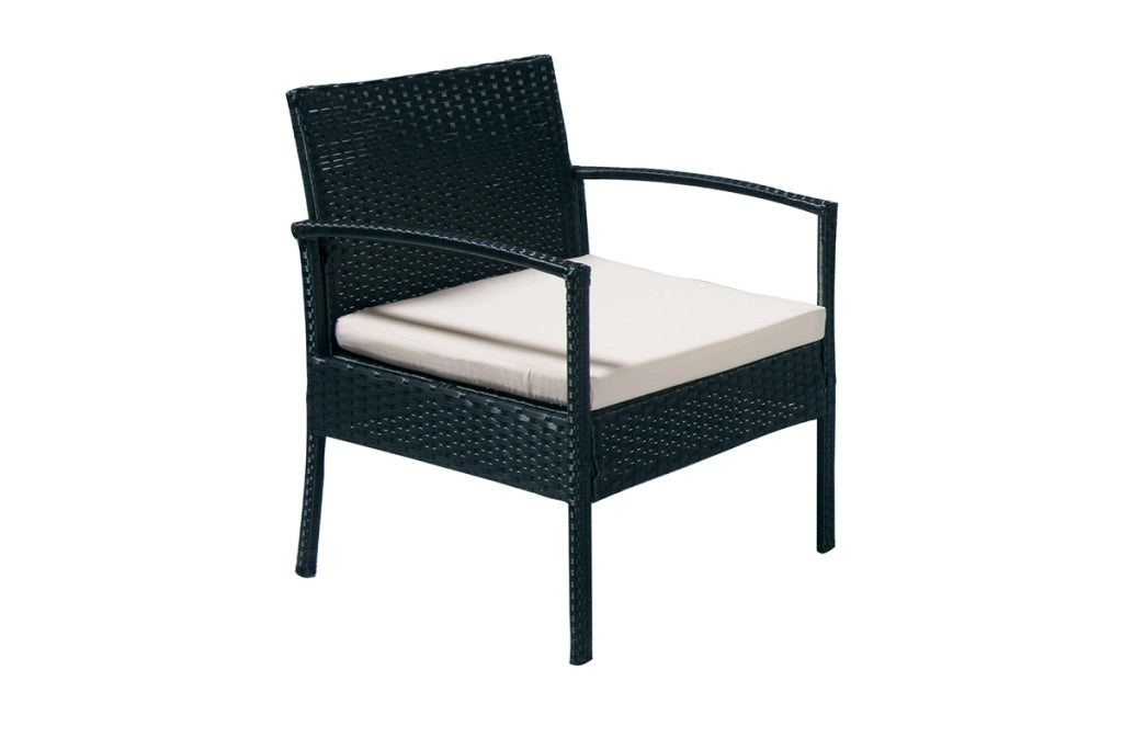 Salotto da giardino in rattan, set di divani da esterno in polyrattan nero mod. Martino RT-M10ZB