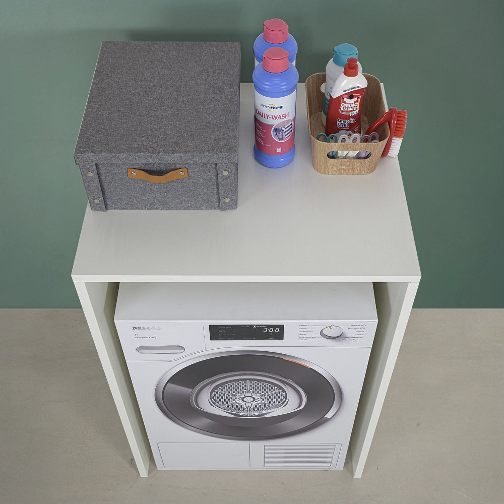 Mobile copriasciugatrice 70cm salvaspazio in legno bianco linea Pilar