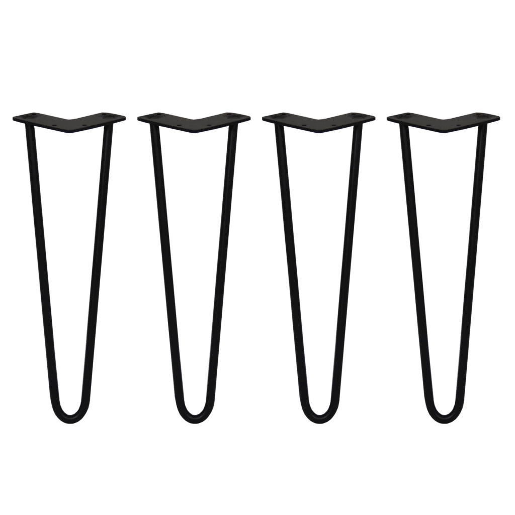 4 Gambe per Tavolo a Forcina SkiSki Legs 40,6cm Acciaio Nero 2 Rebbi 12mm