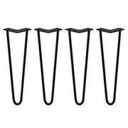 4 Gambe per Tavolo a Forcina SkiSki Legs 40,6cm Acciaio Nero 2 Rebbi 12mm