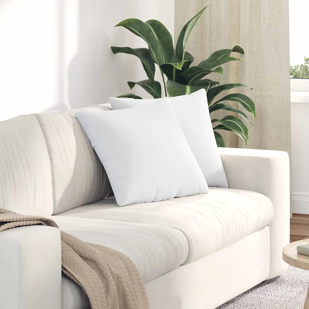 Cuscini da Divano 2 pcs Bianco 45 x 45 cm Tessuto