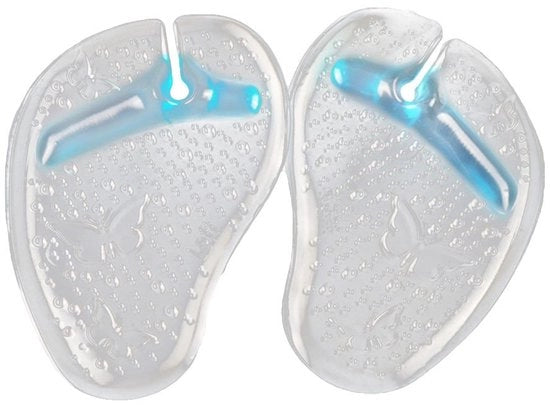 Gel per Protezione dei Piedi dei Giovani - Sandali con Supporto per Piedi - Antiscivolo - Assorbente degli Impatti - Per la Fatica del Piede Anteriore - Blu - 10 x 7 x 0,5 cm