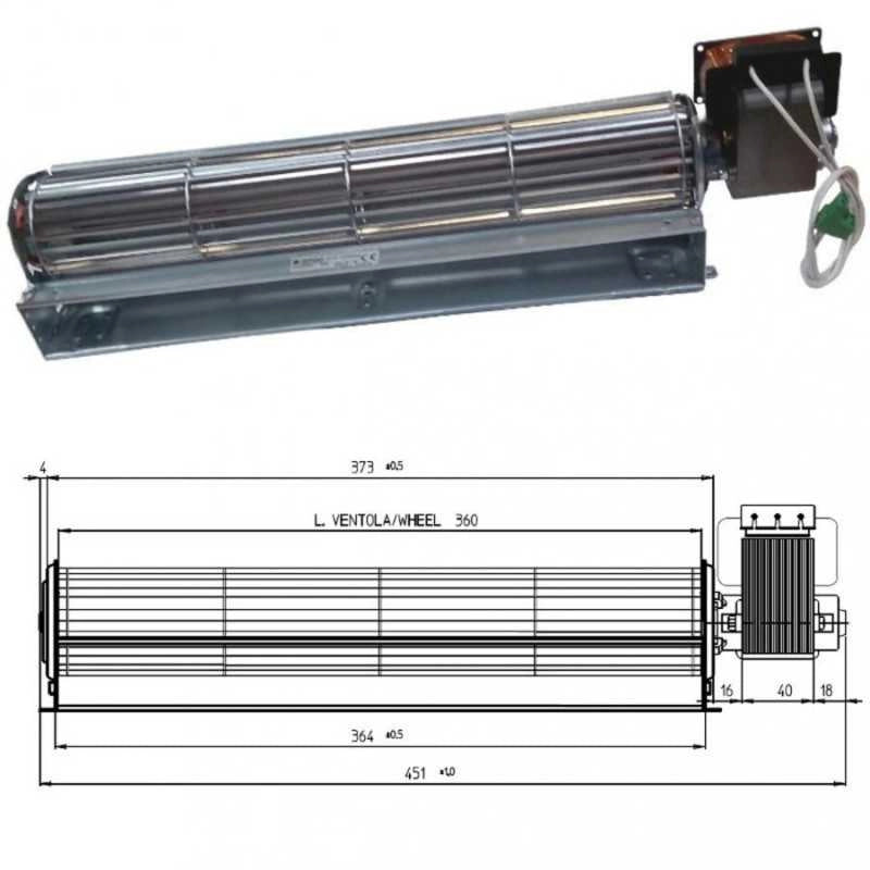 VENTOLA TANGENZIALE ARIA STUFA A PELLET SUPERIOR SVEVA STELLA TGA 60/1-360/40 FE - UNIVERSALE