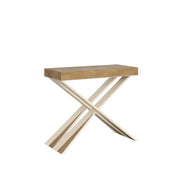 Consolle allungabile 90x40/196 cm Diago Small telaio Bianco - Quercia Natura