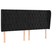 Testiera | Testata ad Orecchio Nera 183x23x118/128 cm in Velluto
