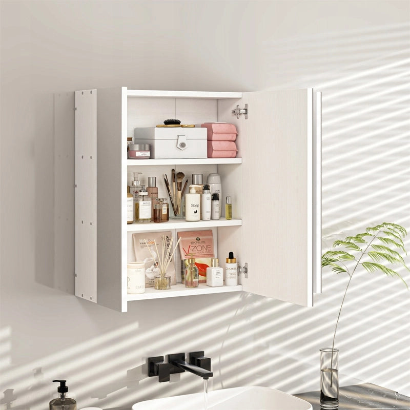 Mobiletto da bagno a parete con specchio a tre ante, stile loft moderno