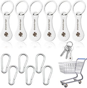 Set di apertura del carrello per spesa in acciaio inossidabile - 6 pezzi - con hanger a forma di foglia di quercia - design a forma di pistola - con chiusura a molla - duraturo e pratico