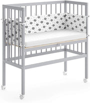 Letto matrimoniale Sophie, Grigio, 94 x 42.5 cm 1 binario laterale, regolabile in altezza con ruote per un facile posizionamento