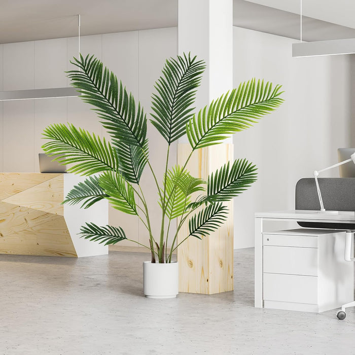 Set di 2 Piante Artificiali di Palma 90 CM/140 CM, Pianta Finta in Vaso da Interno ed Esterno, Decorazione Moderna per Soggiorno, Veranda, Ufficio e Negozio (140 cm)